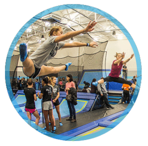Girls on a trampoline in Zava Zone